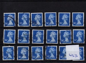 GB - Wholesale - Machin Definitives (633) 36p  - 18 copies - used - Picture 1 of 1