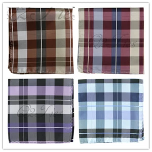 New Men Plaids & Checkers Pocket Square Handkerchief Hankie Wedding Party Prom - Picture 1 of 5