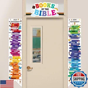 Yopyame Books of the Bible Banners Posters - 16PCS Books of the Bible Door Bo - Picture 1 of 5