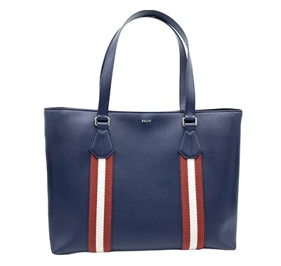 BALLY WOMEN TOTE BAG TRIPLE COMPARTMENT STYLE TIZZI.0/40 IN NAVY BOVINE LEATHER - Image 1 of 4