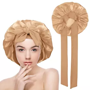 Seidenhaube zum Schlafen,Silk Bonnet Satin Schlafmütze Haarhaube für die Nacht f - Bild 1 von 7