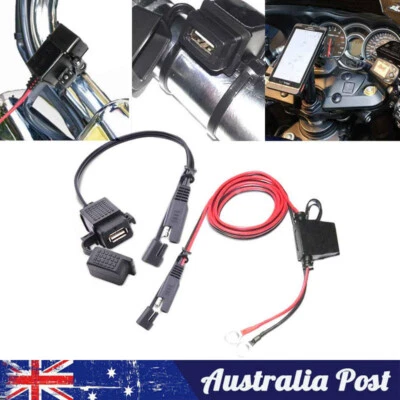 Waterproof Motorcycle Bike SAE to  USB Charger Cable Adapter for GPS Phone - image 1 of 4