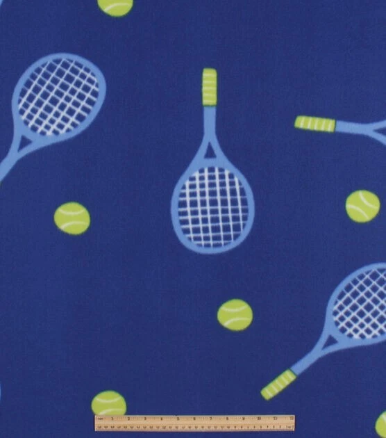 Raqueta de tenis lanzada estampados de ventisca tela polar - menos de una yarda .9 x 59" NUEVA Foto 1 de 1