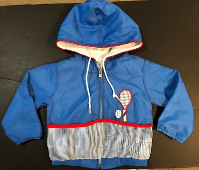 Chaqueta con Capucha Rompevientos Azul Niño Niño Pequeño Vintage Yellow Bird Años 70 Talla 18 meses Foto 1 de 4