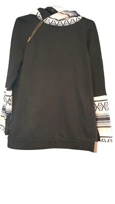 Sudadera T Alexander Wang Negra Doble Capucha Estampado Agujeros para el Pulgar Mujer Talla XL Foto 1 de 4
