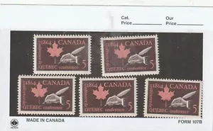 1964 Canada Set of 5X 5c Stamps 1864 Quebec Conference,MINT - Picture 1 of 1