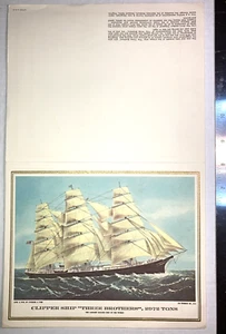 Pan Am The President Special Menu. Vintage. Clipper Schiff "Drei Brüder" Litho - Bild 1 von 2