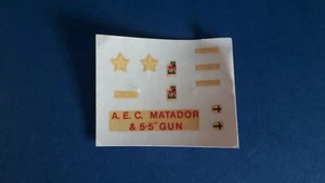 Airfix 1/76 AEC Matador & 5.5" Gun Original Vintage 1960'/70's Decal Sheet - Picture 1 of 5