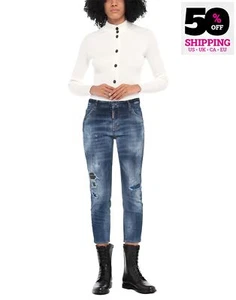 RRP €650 DSQUARED2 Jeans IT44 US8 UK12 L Splatter Effect Patches Made in Italy - Imagen 1 de 6