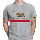 Bear Republic Star State Flag Cool Gift Retro Vintage Mens T-Shirts Tee Top #D