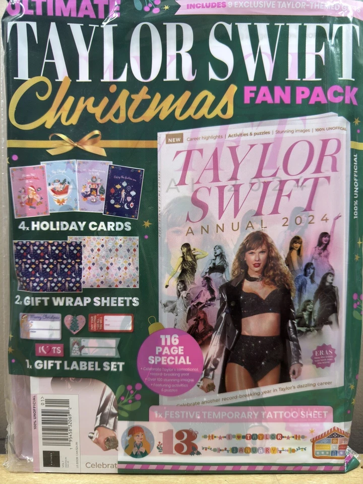 2024 TAYLOR SWIFT CHRISTMAS FAN PACK Magazine FREE Gifts Inside + Tattoo Sheet - Image 1 of 1