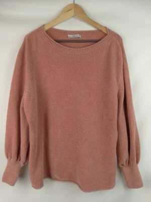 Suéter de Mujer Zara Knit Talla Mediana Rosa Rosa Suave Tejido Puffed Manga Larga Foto 1 de 4