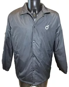Men’s Black Coat Size Small Blood Brother Long Sleeve Logo Snap Button Pockets - Picture 1 of 12