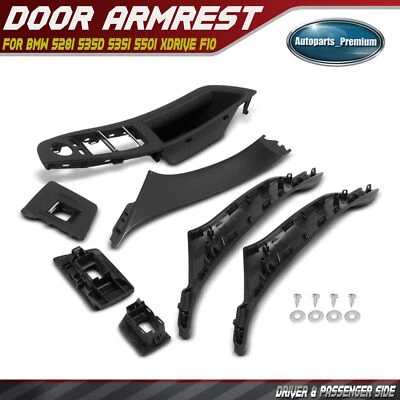 Juego de 7 molduras de cubierta de panel de manija de puerta interior negro izquierdo y derecho para BMW F10 Foto 1 de 4