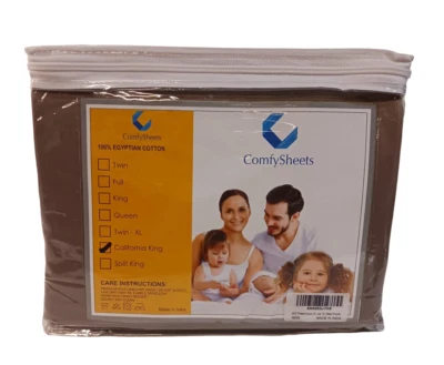 Comfy Sheets Egyptian Cotton 600-TC California King Sheets 4 Piece Set - BROWN - Image 1 of 4