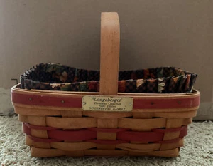 Longaberger Christmas Collection 1990 Edition Gingerbread Basket w/Liner - Picture 1 of 4
