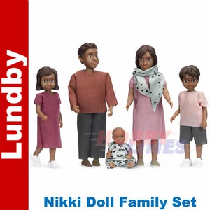 ENSEMBLE FAMILLE DE POUPÉES NIKKI Lundby maison de poupée 1:18ème joint Suède - Photo 1/7