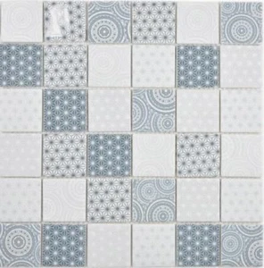 Vetro Mosaico Eco Blu Bianco Parete Cucina Doccia Specchio Piastrelle WB16-0104 - Foto 1 di 4