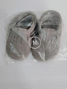 Baby Girl's Medium 12-18m Gray Moccasins Slippers - Picture 1 of 4
