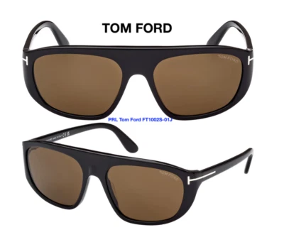 Tom Ford  Sunglasses  FT 1002 S 01J Edward-02  Black Frame; Brown Lens - Image 1 of 4
