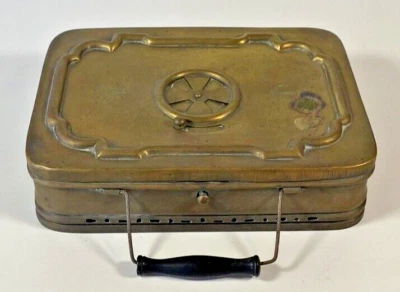 Chaufferette Voyage Ancienne Girodon Montet Lyon-Métal Laiton Antiquités Vintage - Photo 1/4