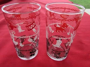 Set of 2 Vintage Libbey Children's Tumblers - Glasses -  Cute!!! - Picture 1 of 8