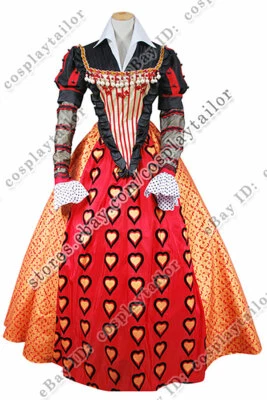 Фильм Алиса в стране чудес косплей красный королева костюм королевы сердец платье - Изображение 1 из 4