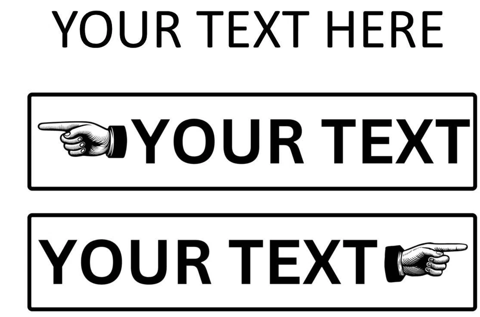 STREET SIGN, directional w/ hand, ANY TEXT, CUSTOM, PERSONALIZED, RUSTIC LOOK - Image 1 of 1