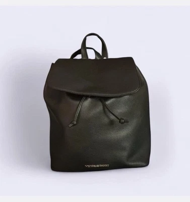 Mochila grande Victoria Secrete de cuero negro Foto 1 de 4