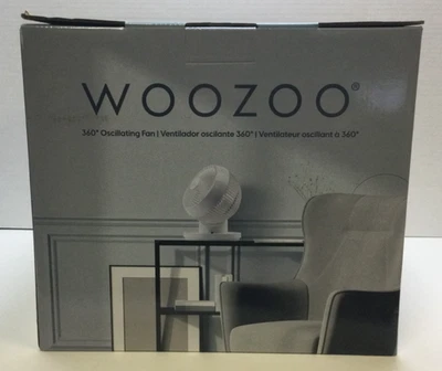 Woozoo 360 Degree Quiet Operation Oscillating Personal Fan, White - Image 1 of 2