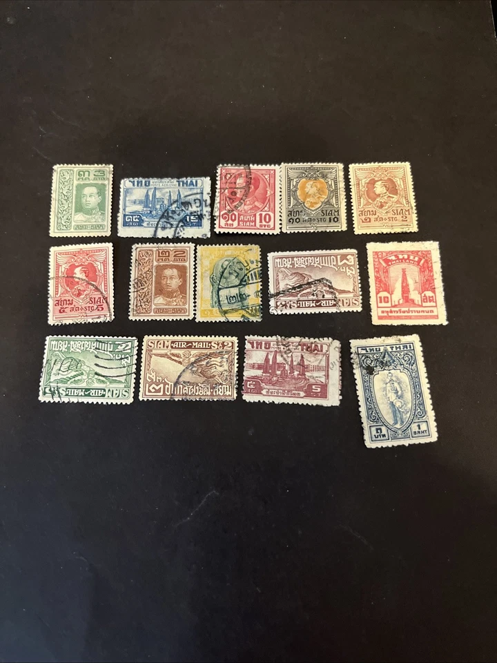 14张旧暹罗泰国M/U邮票-批量A-81188 — 第 1/1 张图片
