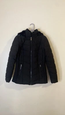 Chaqueta acolchada Nautica N83 negra extraíble acogedora con capucha talla mediana para mujer Foto 1 de 4