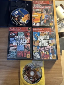 Playstation 2 PS2 5 Game Lot Rockstar Games, Grand Theft Auto GTA, Bully Vice - Picture 1 of 1