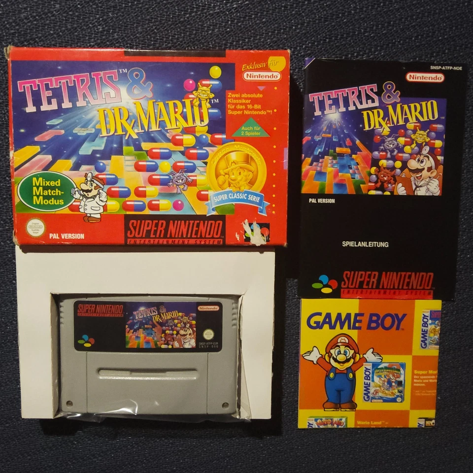Tetris & Dr. Mario SNES  TOP OVP * komplett*** - Bild 1 von 4
