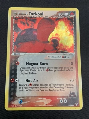 Pokemon EX Team Aqua VS Magma Team Magma's Torkoal HOLO RARE #12/95 2004 HP - Image 1 of 4