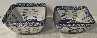 Juego De Colección De 2 Temp-tations Gres Anidación Utensilios Para Hornear Viejo Mundo Azul 1qt 1.5 Foto 1 de 4