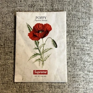 SUPREME POPPY SEEDS Pack SS18 New Papaver Rhoeas packaged FLOWERS Box Logo - Picture 1 of 2
