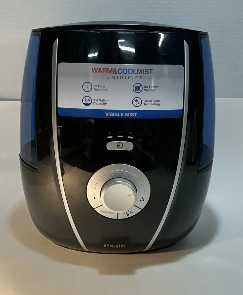 Homedics Warm & Cold Mist Humidifier, UHE-WM80 1.4 Gallon, Black - Image 1 of 4
