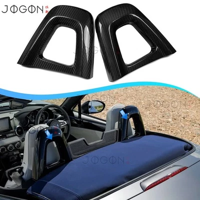 Par de fundas de almohada traseras de asiento de carbono real para Mazda MX5 Miata RF GS 16-24 Foto 1 de 4