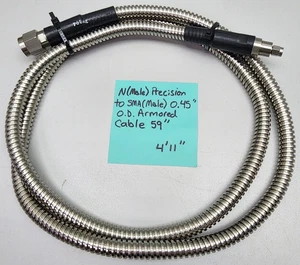 N(Male) Precision to SMA(M) Precision 0.45" O.D. Armored Cable 4'11" (59 inches) - Picture 1 of 4