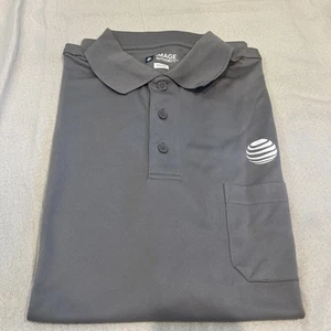 NEW! AT&T ATT Gray Color Block Polyester Active Golf Work Employee Polo Mens XL - Picture 1 of 6