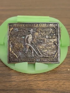 Levi Strauss Gürtelschnalle Bergamotte Messing Bauern Mechaniker und Bergleute 1976 (schön) - Bild 1 von 6