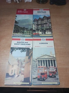 Lot Of 4 Esso England Vintage Road Maps 1964 1966 London Wales Midland South - Picture 1 of 5