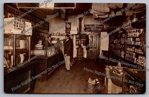 Antike RPPC Innenraum Lebensmittelgeschäft Proviant Echt Foto Postkarte - Bild 1 von 14