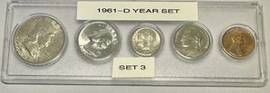 1961-D U.S. Coin Set – Uncirculated – Silver – Whitman Case #3 – Very Nice! - Picture 1 of 5