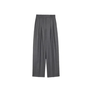Womens The Row Spring Wool High-waisted Wide-leg Pleated Straight-leg Pants - Picture 1 of 26