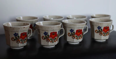 8 coffee cups Winterling Marktleuthen Bavaria-peasant motif-approx. 150 ml - Image 1 of 4