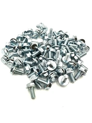 (45) M6-1.0 x 12 or M6x12 6mm x 12mm  Standard 10mm Head Hex Bolt Zinc - Image 1 of 4