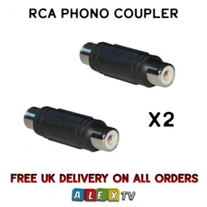 2 x Acoplador de fono RCA Conector hembra AV Audio Video Conector Adaptador - Imagen 1 de 1