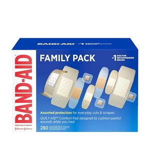 Band-Aid Brand Adhesive Bandages Family Variety Pack, Sheer & Clear Flexible for - Picture 1 of 1